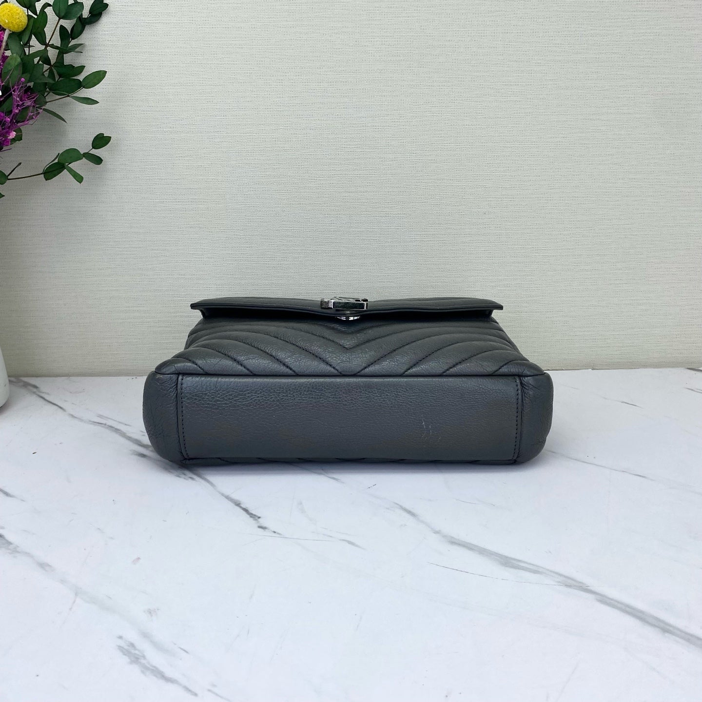 Saint Laurent - College - Leather - Grey - (medium)