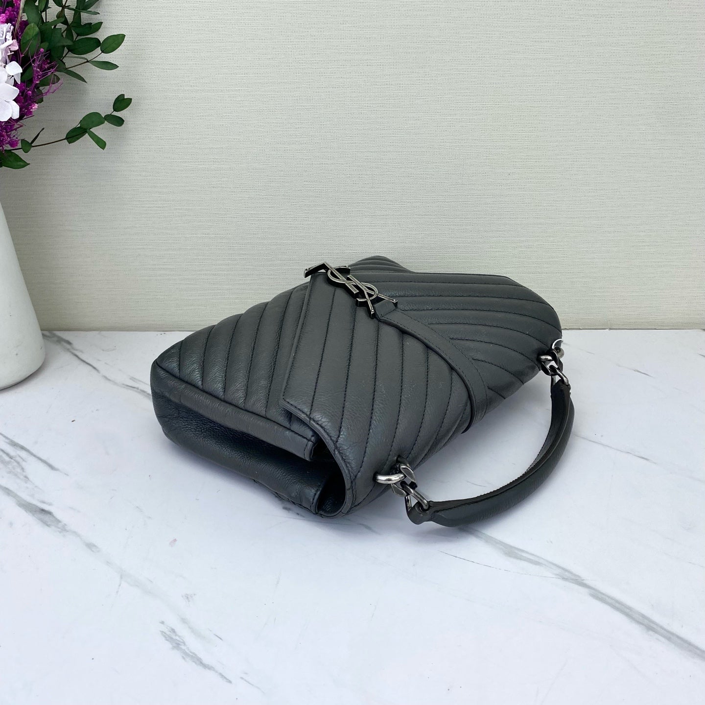 Saint Laurent - College - Leather - Grey - (medium)