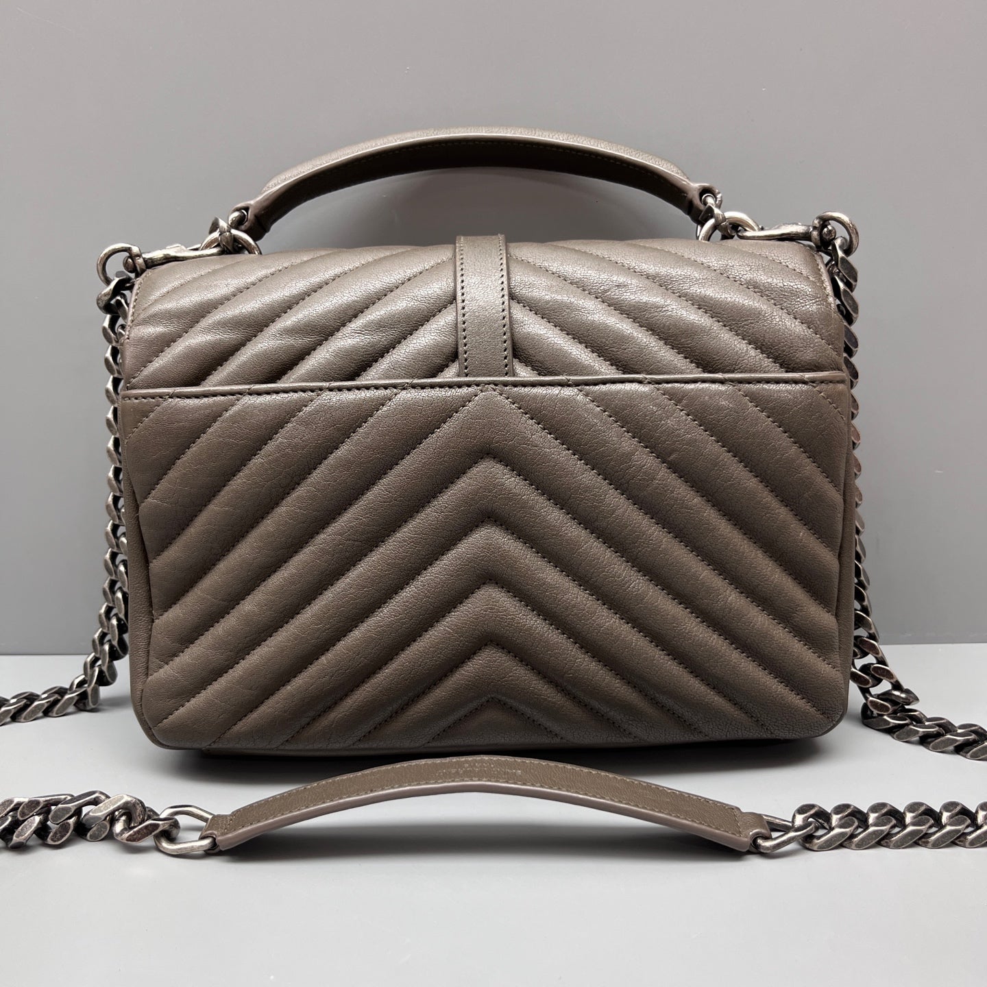 Saint Laurent - College - Leather - Grey - (small)