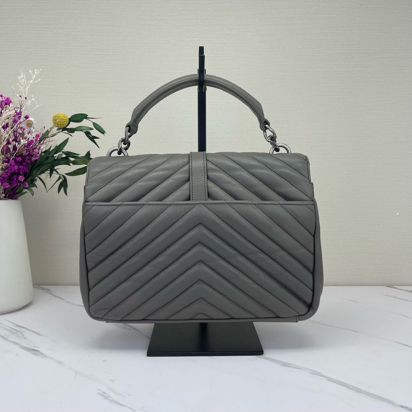 Saint Laurent - College - Leather - Grey - (Small)