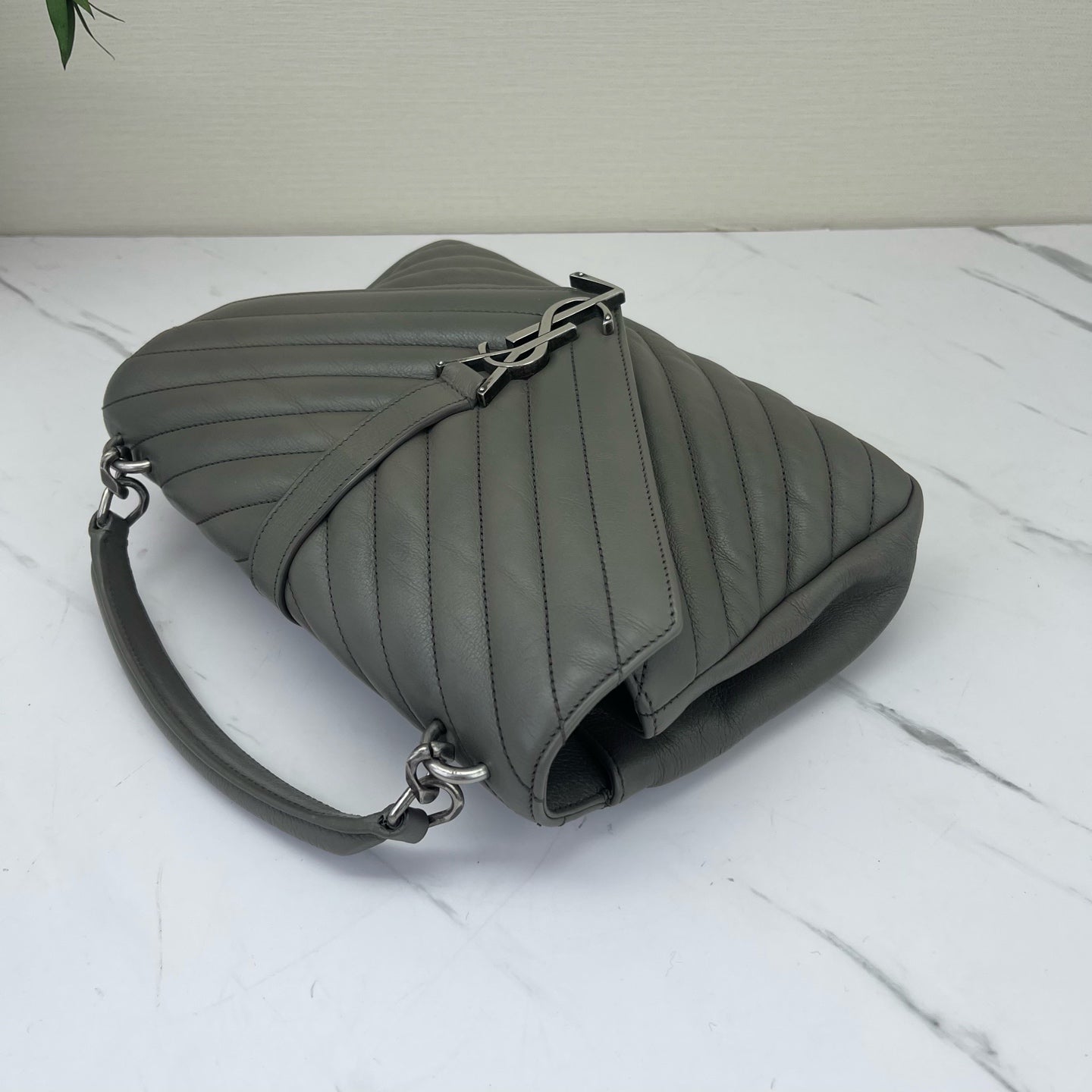Saint Laurent - College - Leather - Grey - (Small)