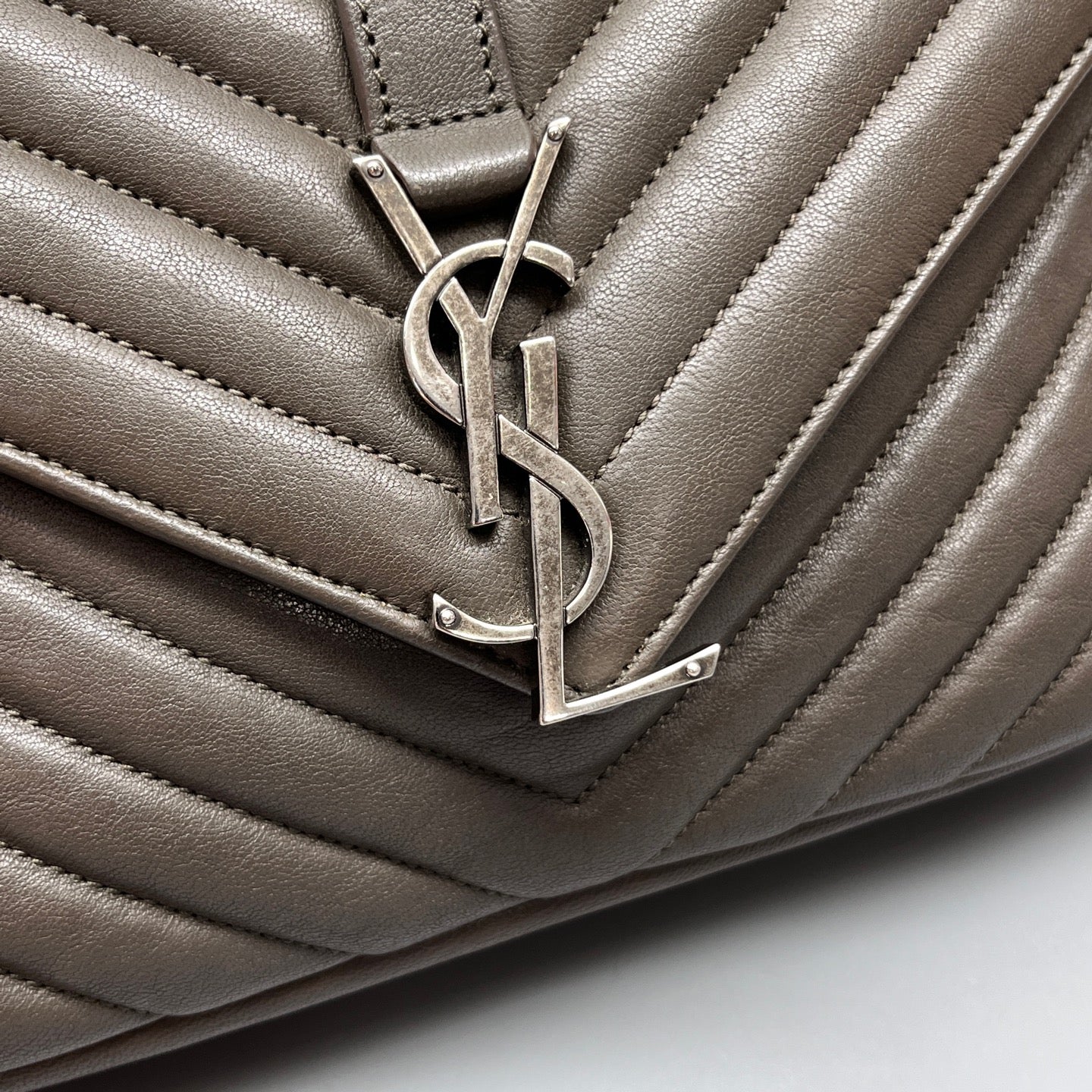 Saint Laurent - College - Leather - Grey - (small)