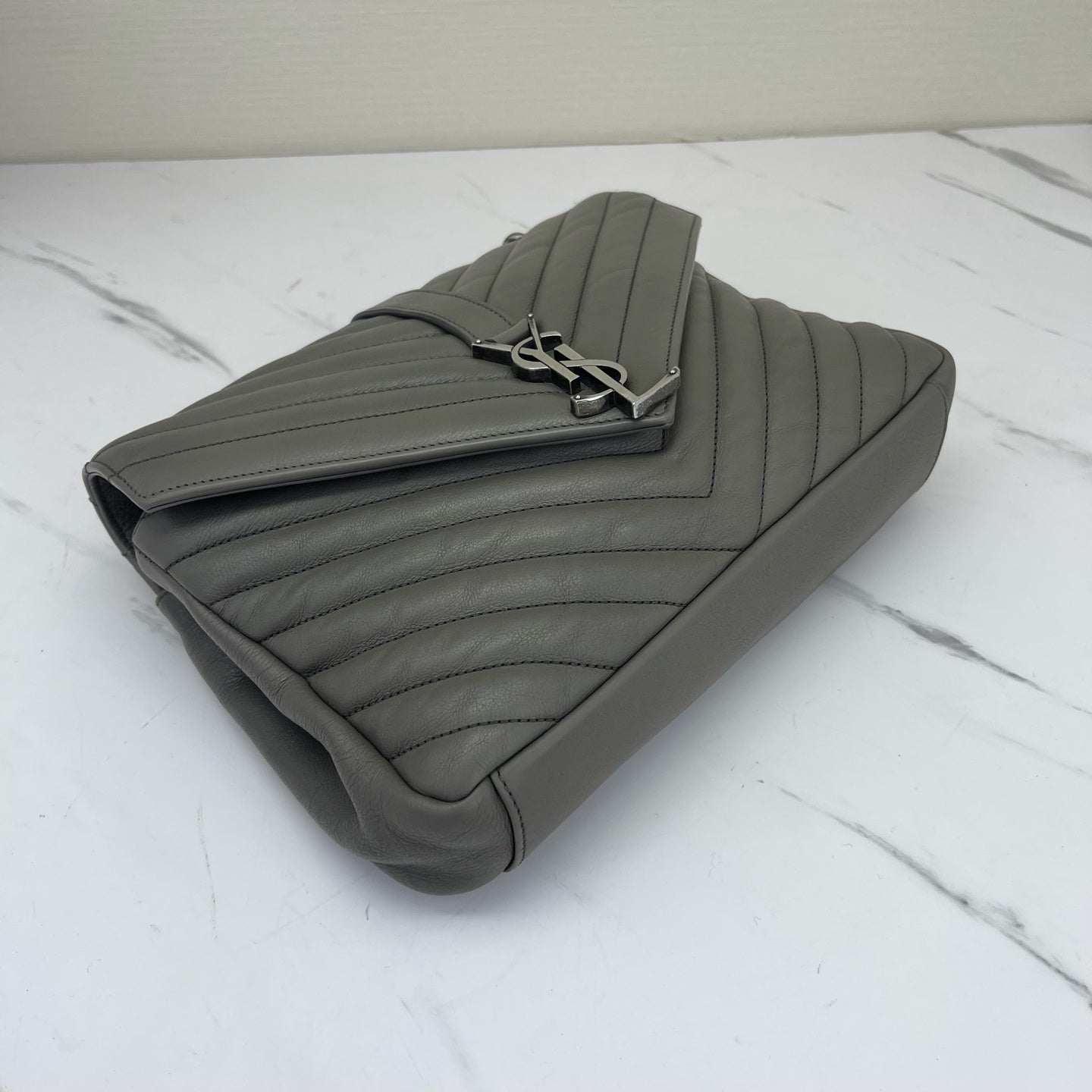 Saint Laurent - College - Leather - Grey - (Small)