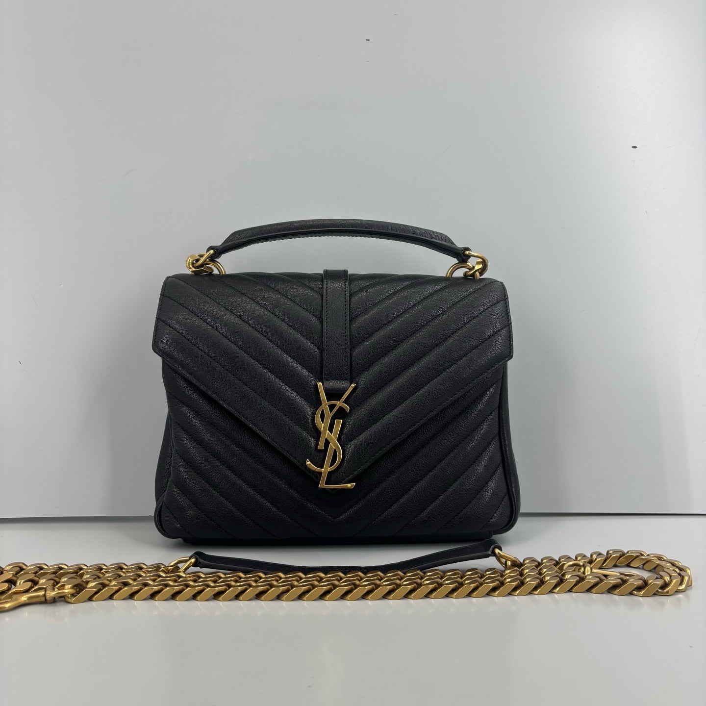 Saint Laurent - College Medium - Leather - Black - (Medium)