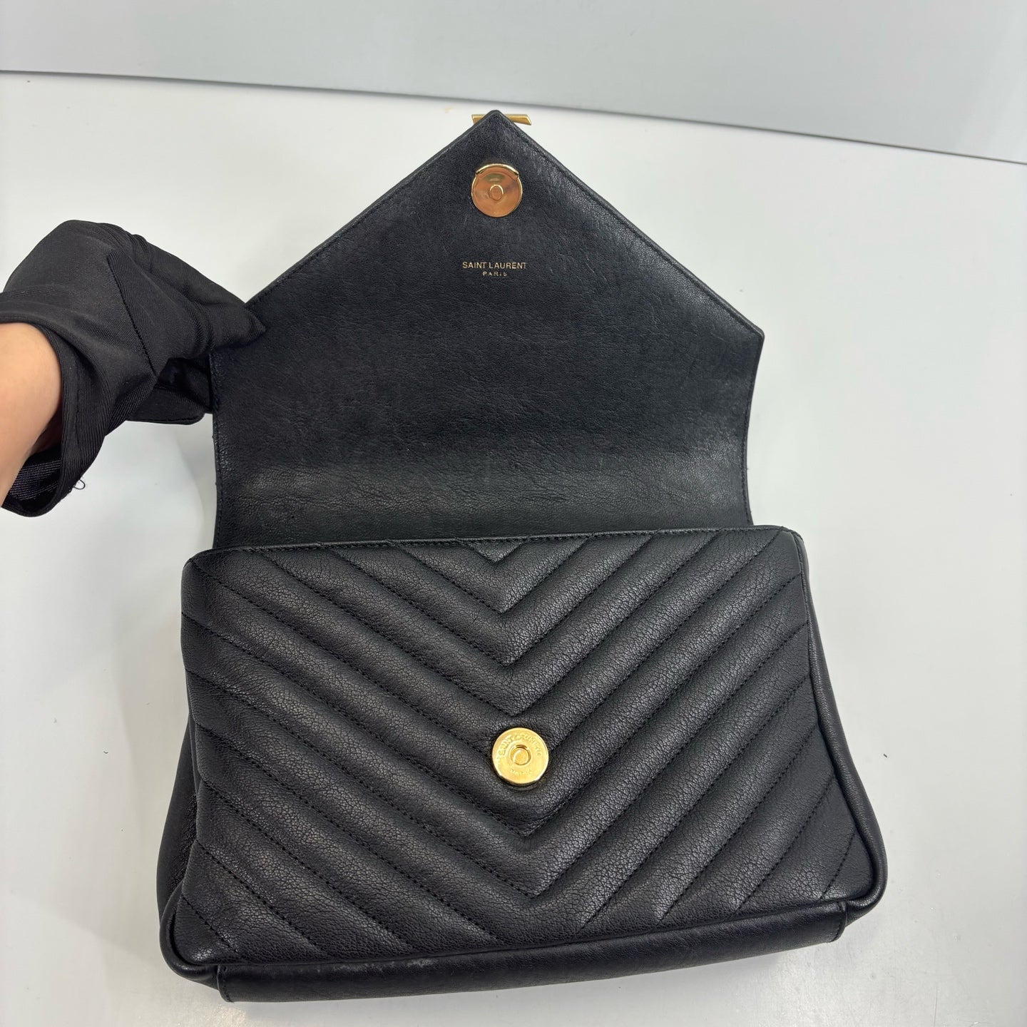 Saint Laurent - College Medium - Leather - Black - (Medium)