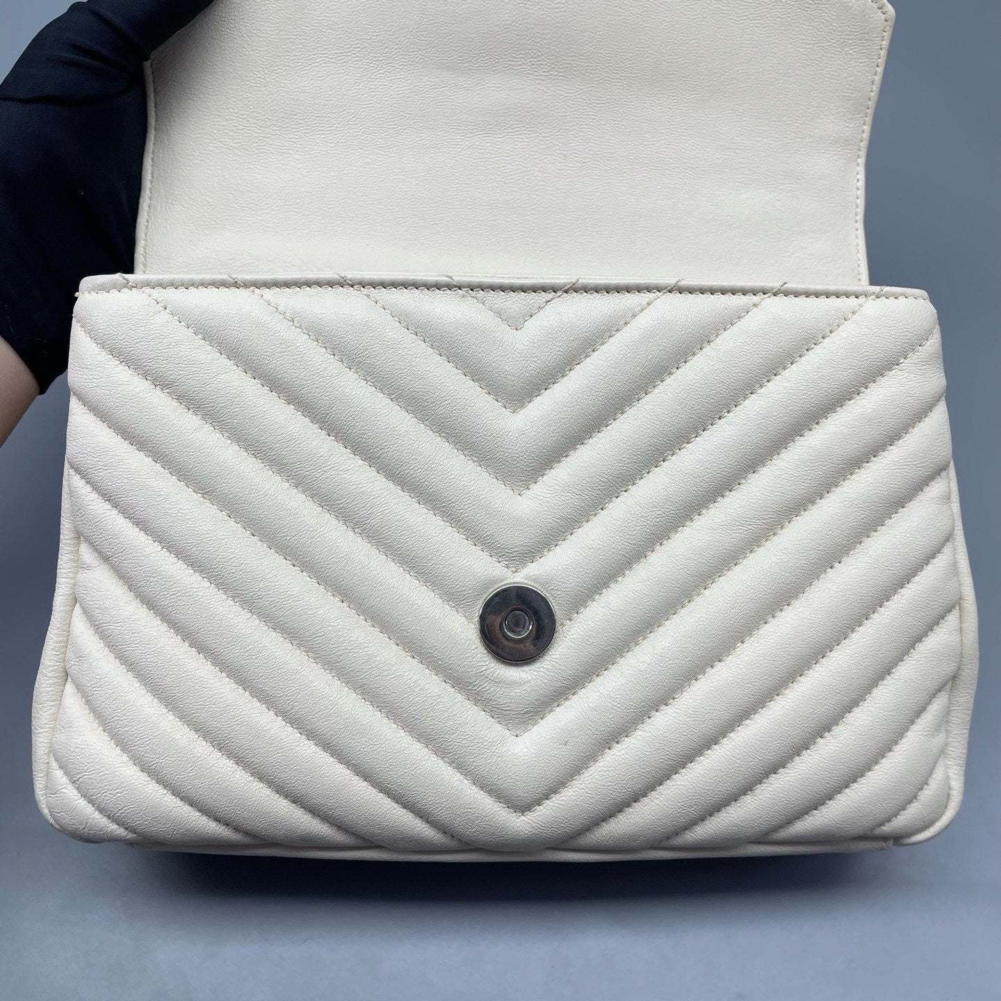 Saint Laurent - Collège Monogram - Grained leather - White with Silver-Tone Hardware - (Small)