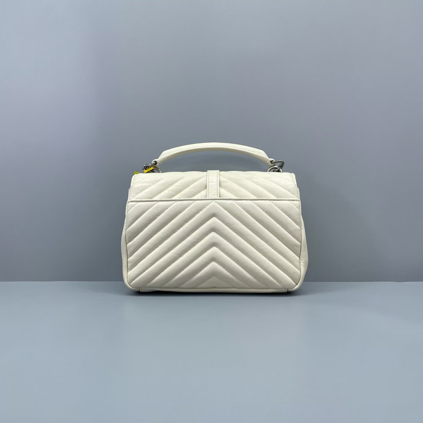 Saint Laurent - Collège Monogram - Grained leather - White with Silver-Tone Hardware - (Small)