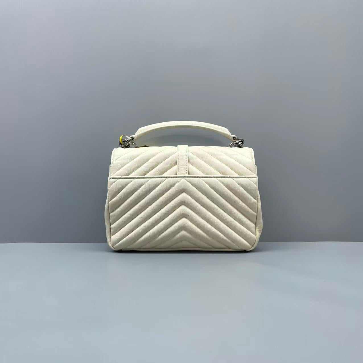 Saint Laurent - Collège Monogram Messenger Bag - Leather - White - (small)