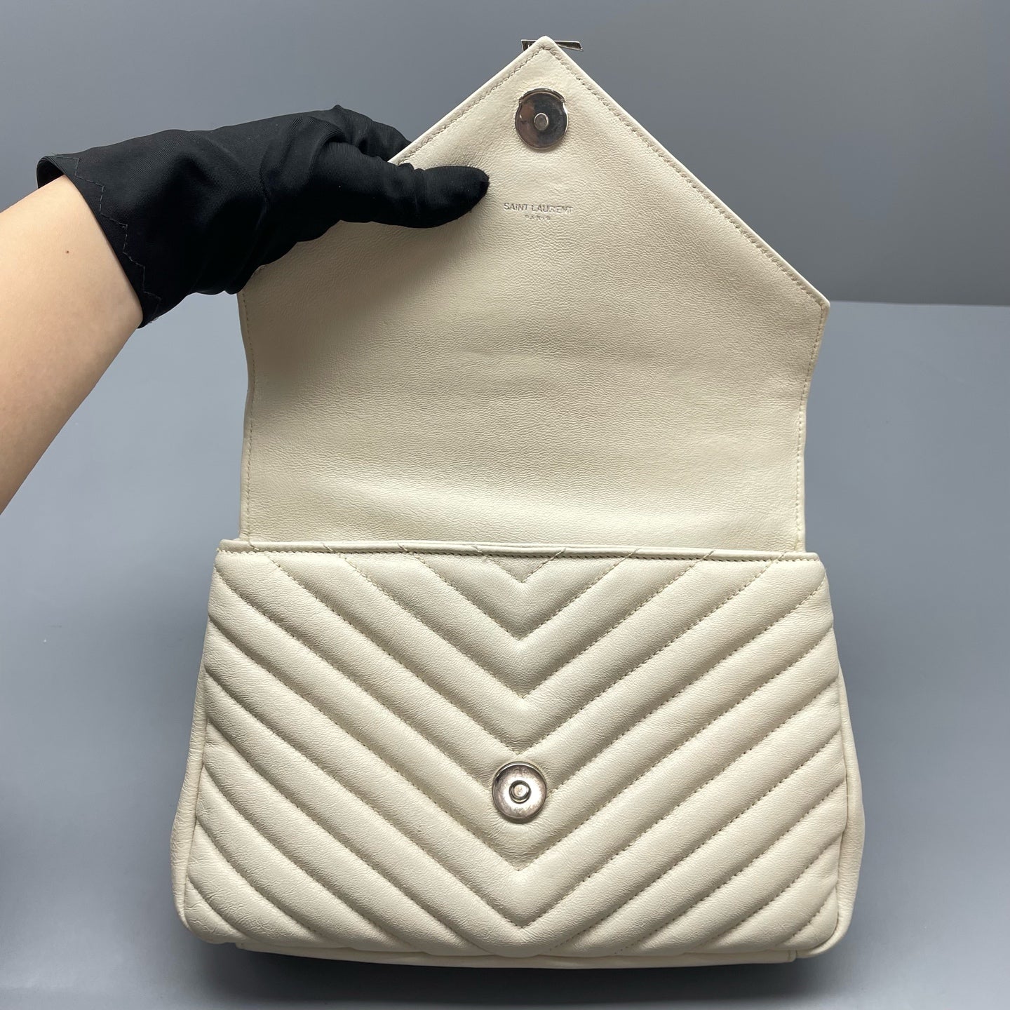 Saint Laurent - Collège Monogram Messenger Bag - Leather - White - (small)