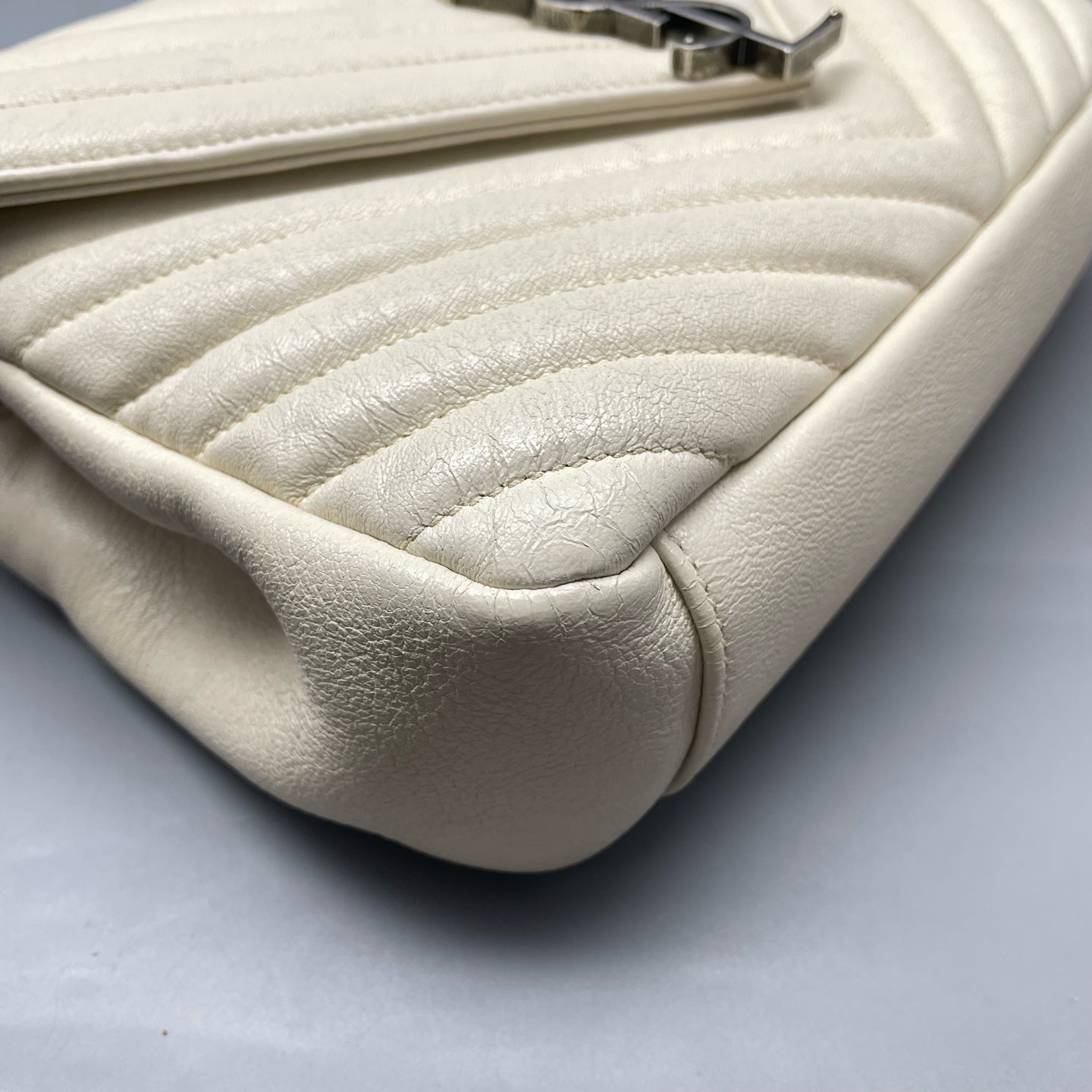 Saint Laurent - Collège Monogram Messenger Bag - Leather - White - (small)
