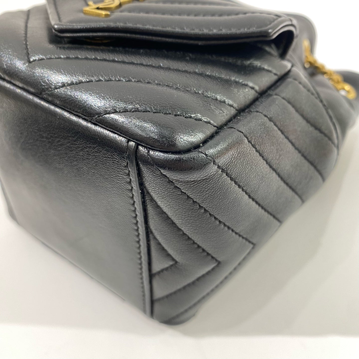 Saint Laurent - Drawstring Bucket Bag - Calfskin leather - Black with Gold-Tone Hardware - (mini)