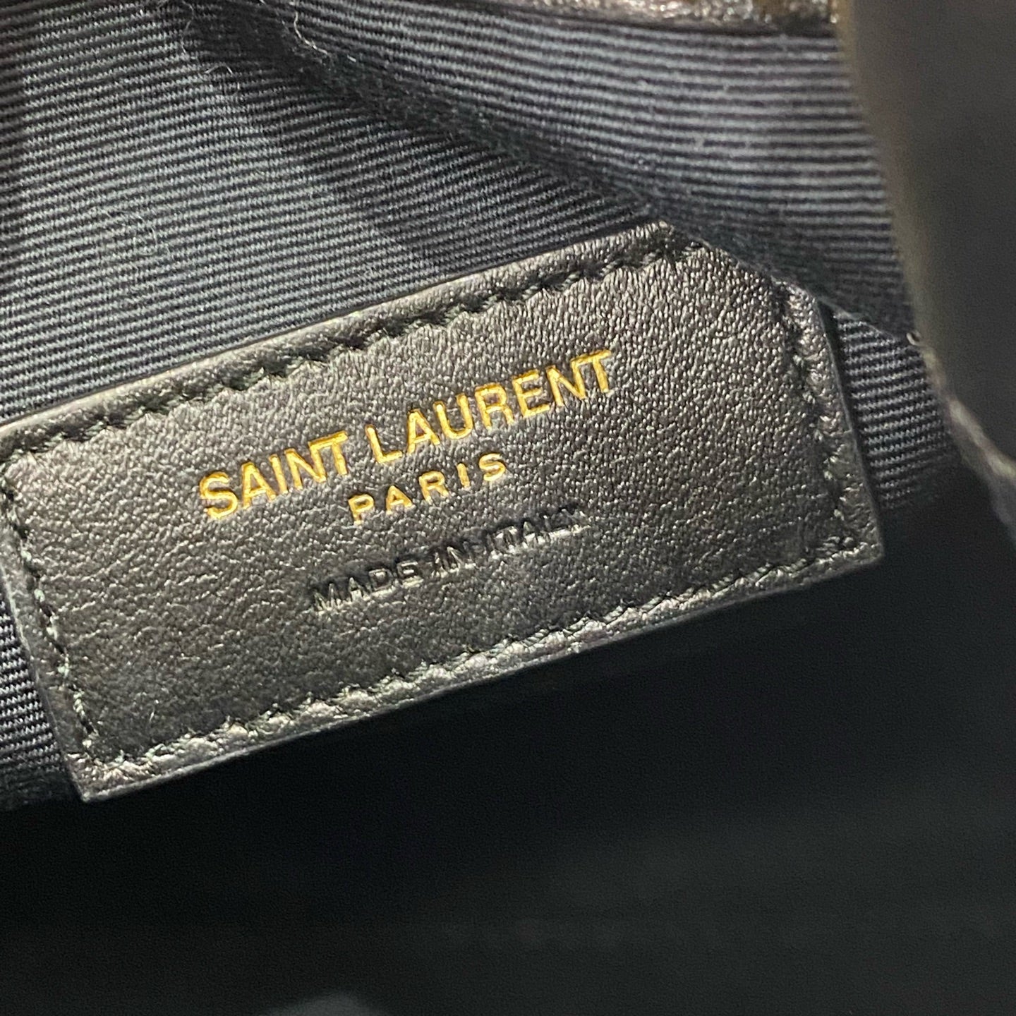 Saint Laurent - Drawstring Bucket Bag - Calfskin leather - Black with Gold-Tone Hardware - (mini)