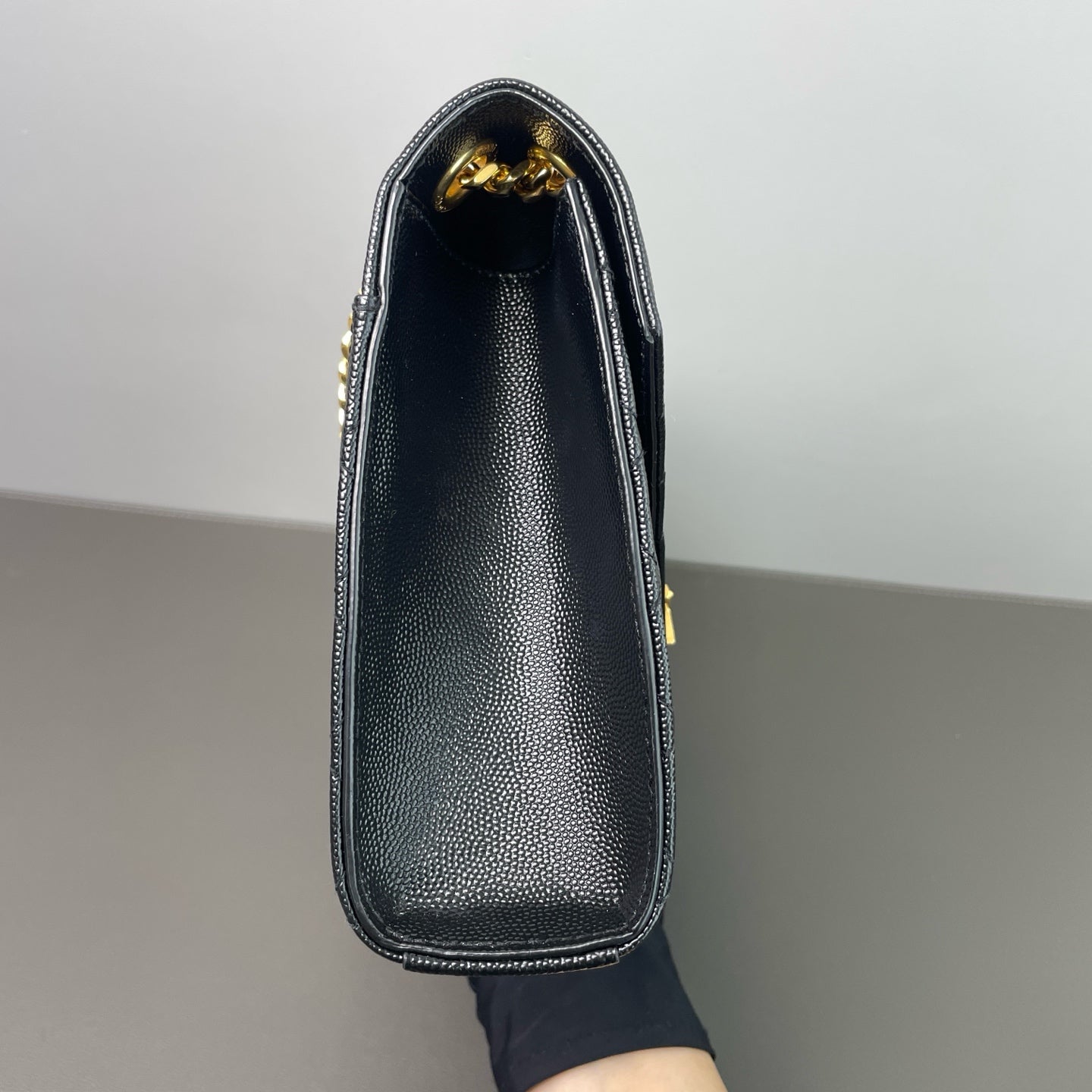Saint Laurent Envelope Grained leather Black - view 5