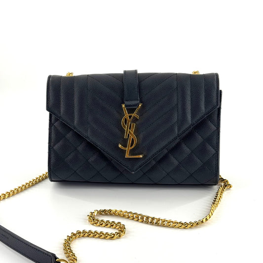 Saint Laurent Envelope Bag Leather Black - view 1