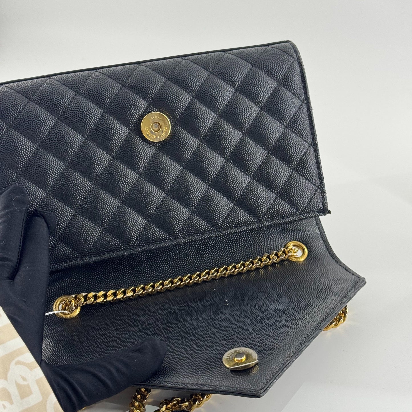 Saint Laurent Envelope Bag Leather Black - view 2