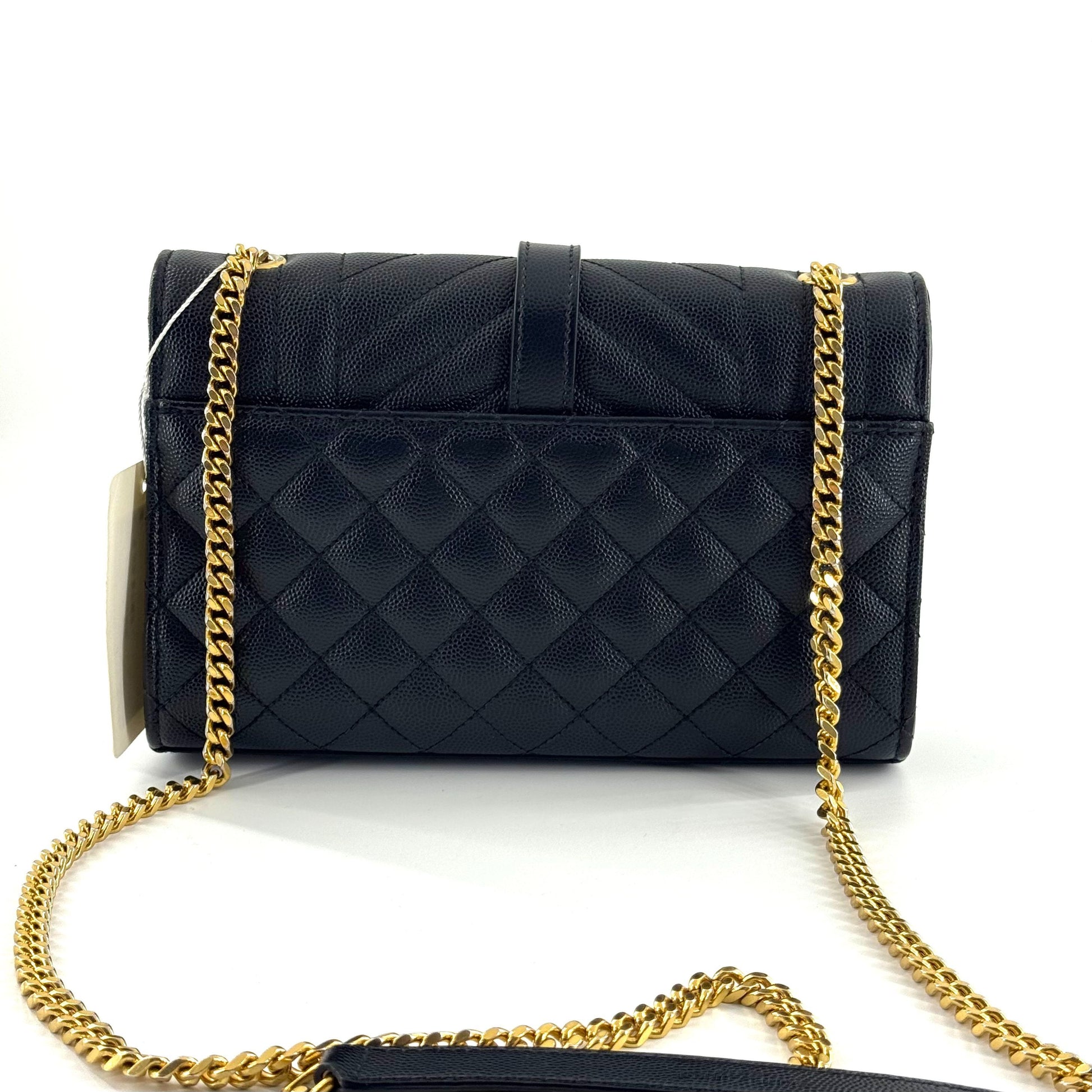 Saint Laurent Envelope Bag Leather Black - view 3