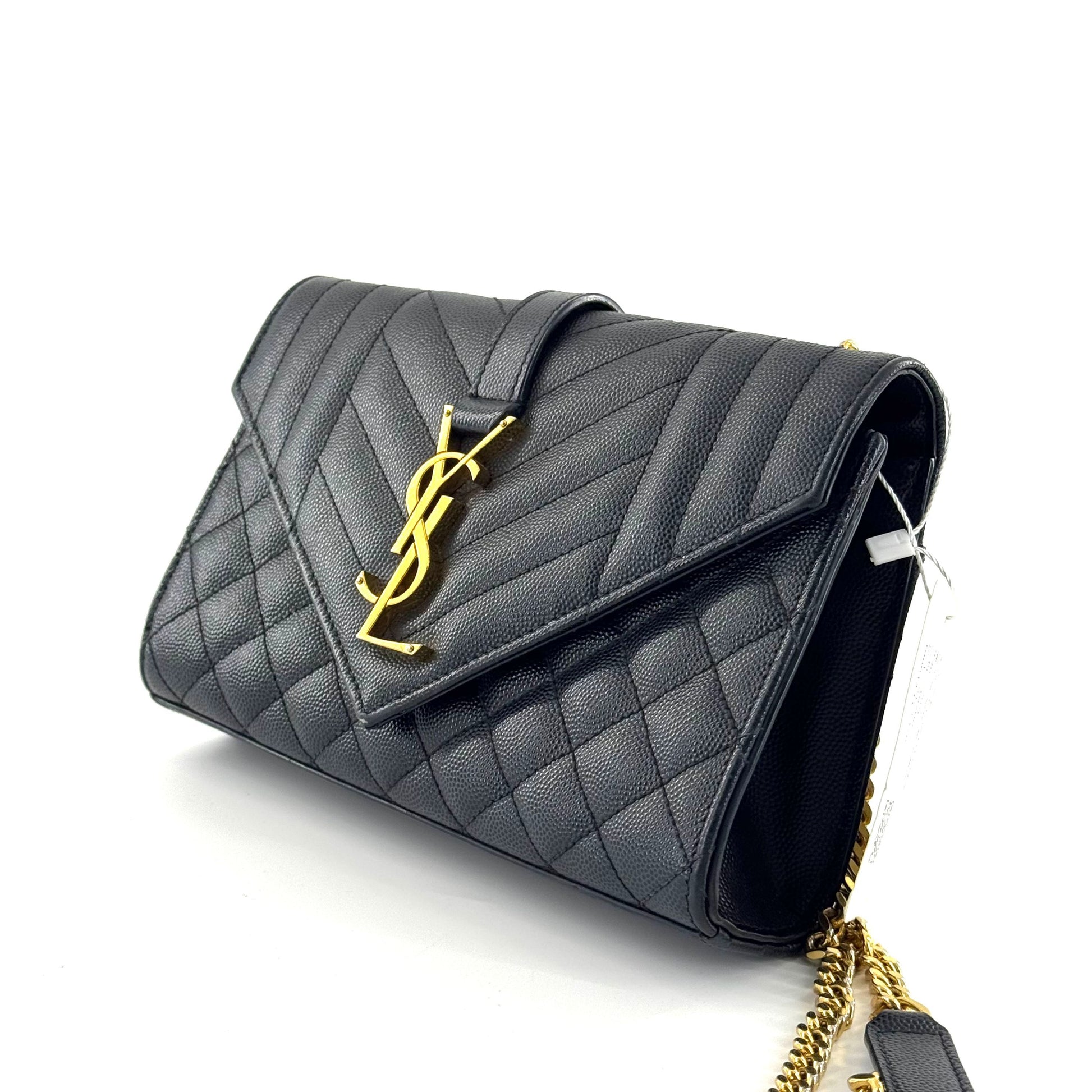 Saint Laurent Envelope Bag Leather Black - view 5