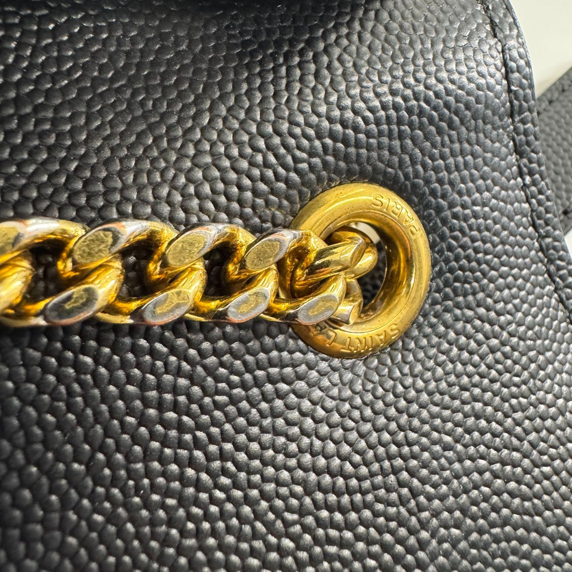 Saint Laurent Envelope Bag Leather Black - view 7