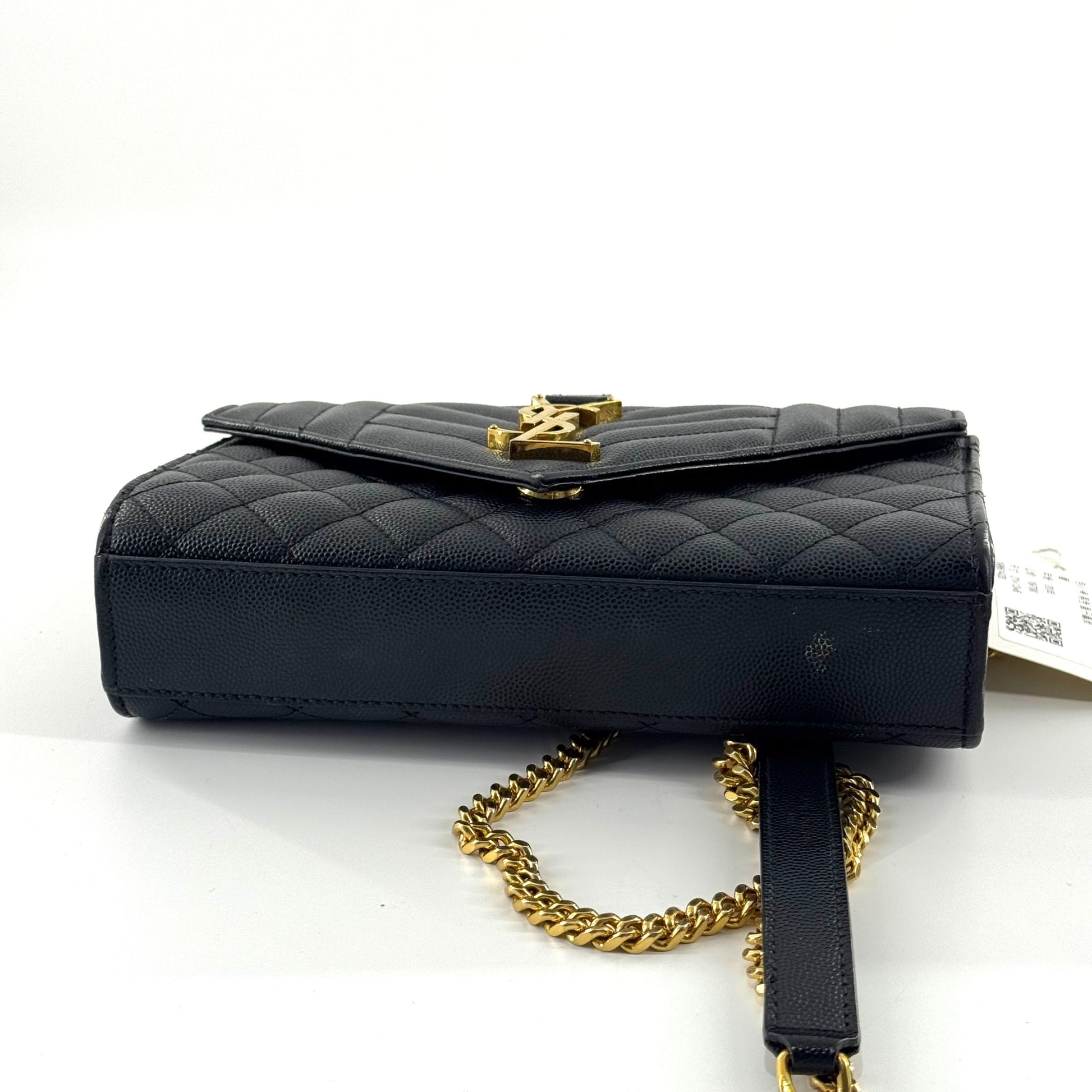 Saint Laurent Envelope Bag Leather Black - view 8