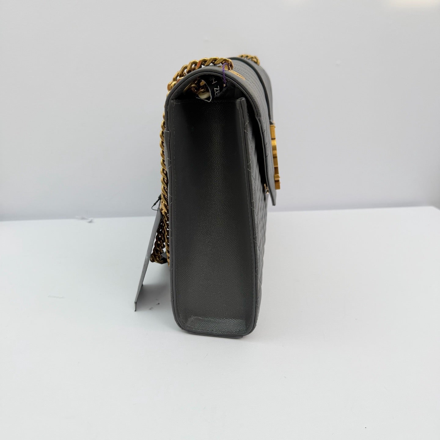 Saint Laurent - Envelope Bag - Grained leather - Grey - (medium)