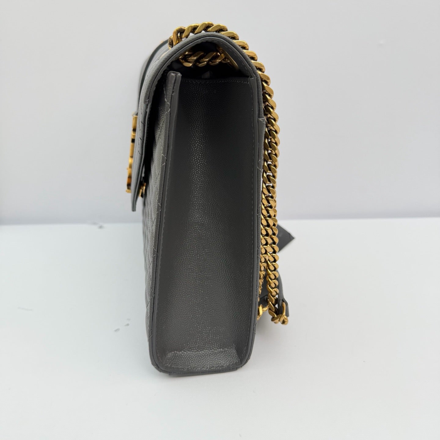 Saint Laurent - Envelope Bag - Grained leather - Grey - (medium)