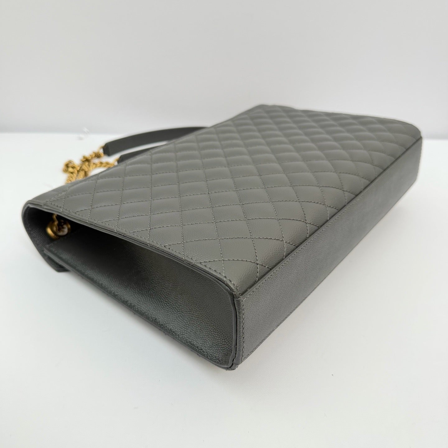 Saint Laurent - Envelope Bag - Grained leather - Grey - (medium)