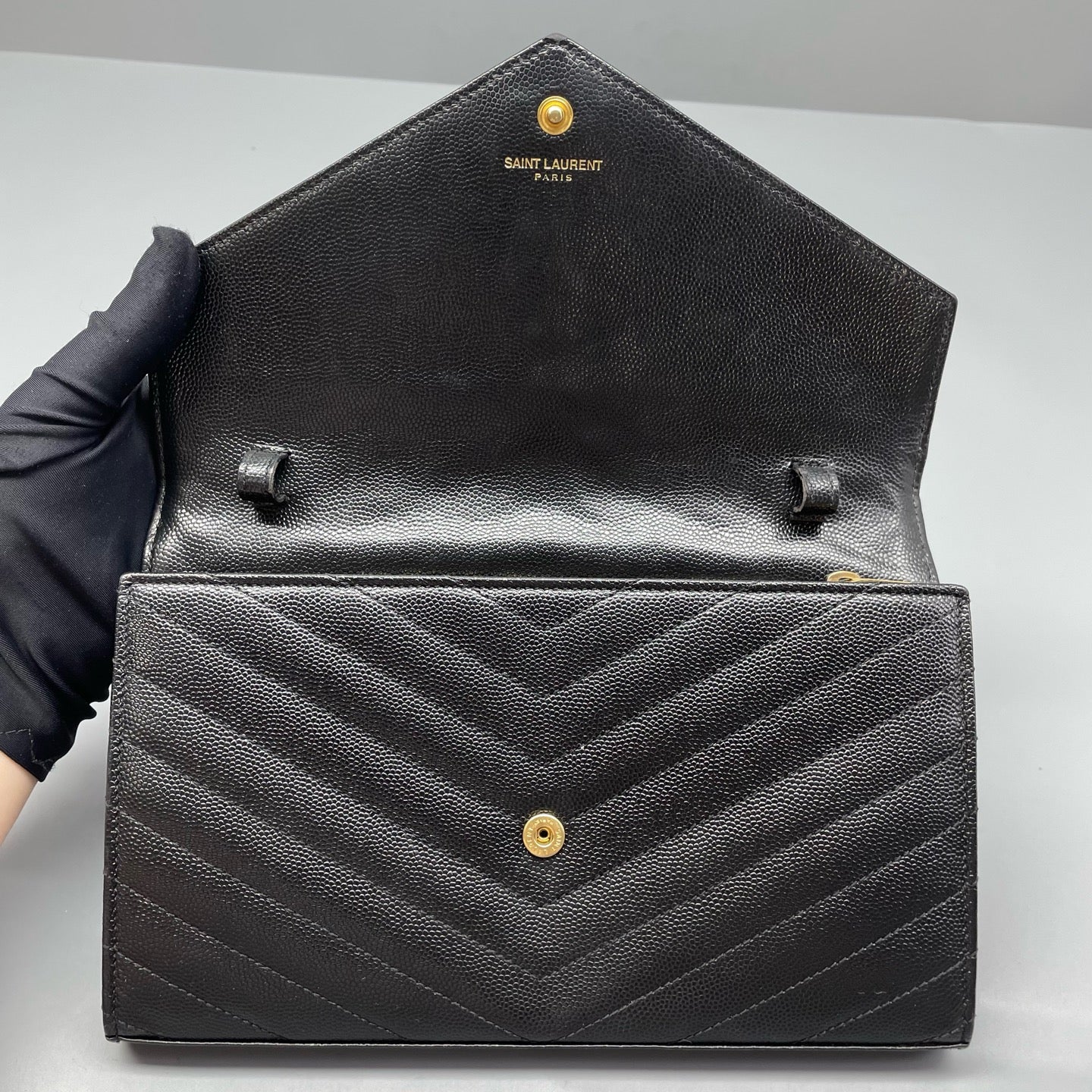 Saint Laurent - Envelope bag - Leather - Black - (medium)