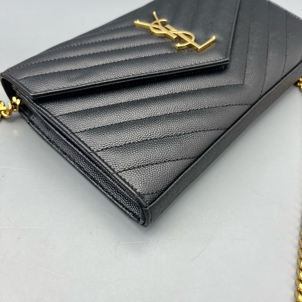 Saint Laurent - Envelope Bag - Leather - Black - (medium)