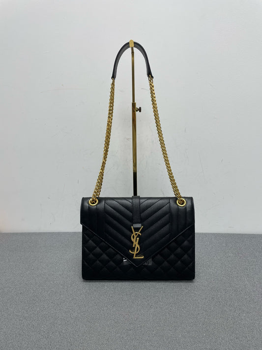 Saint Laurent - Envelope Bag - Leather - Black - (Small)