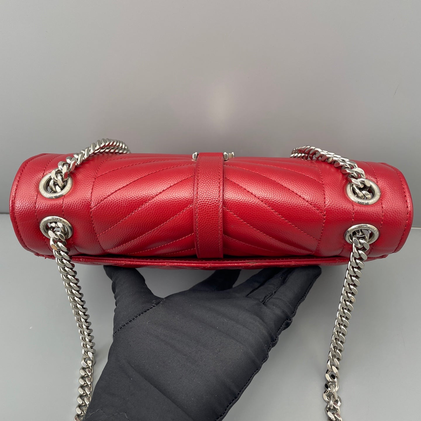 Saint Laurent - Envelope Bag - Leather - Red - (small)