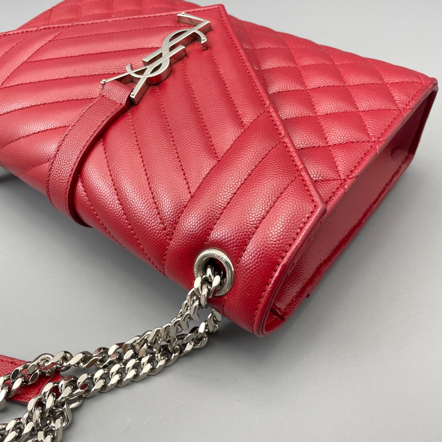 Saint Laurent - Envelope Bag - Leather - Red - (small)