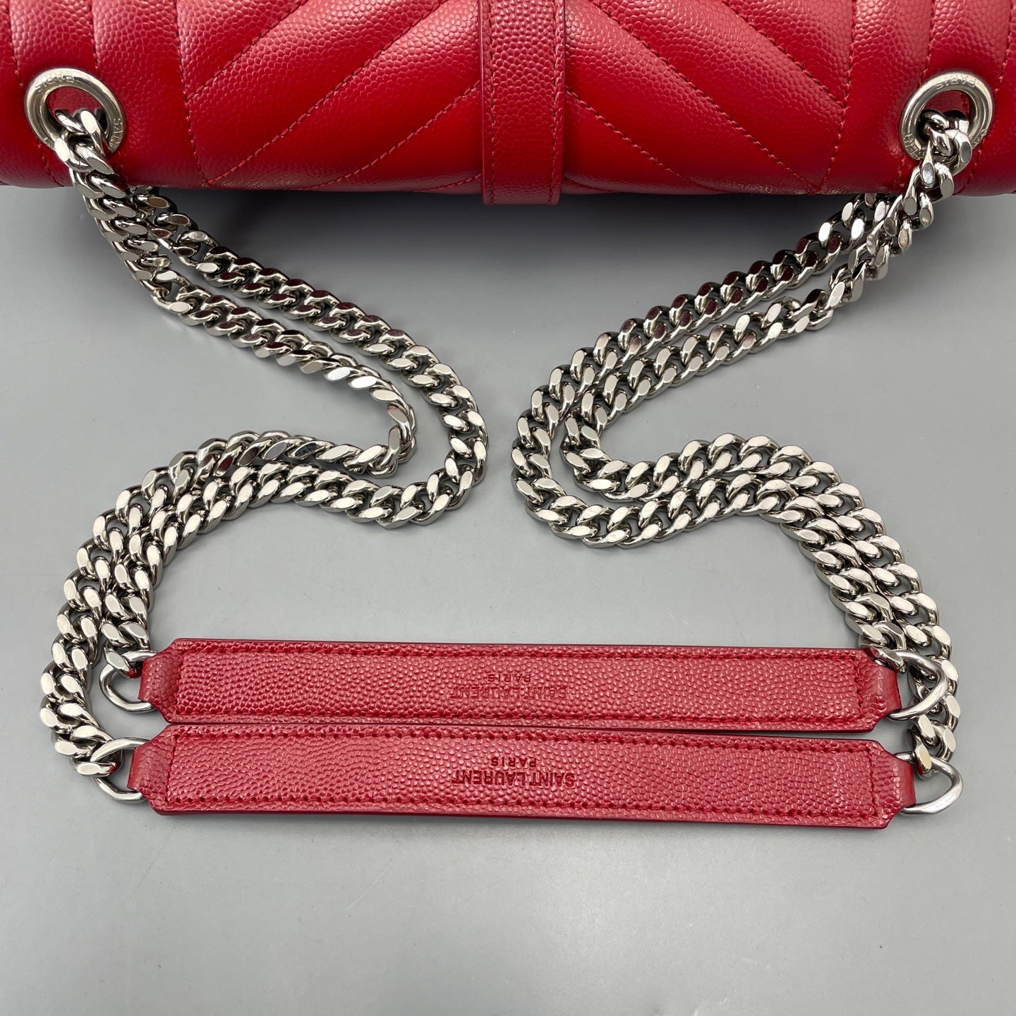 Saint Laurent - Envelope Bag - Leather - Red - (small)