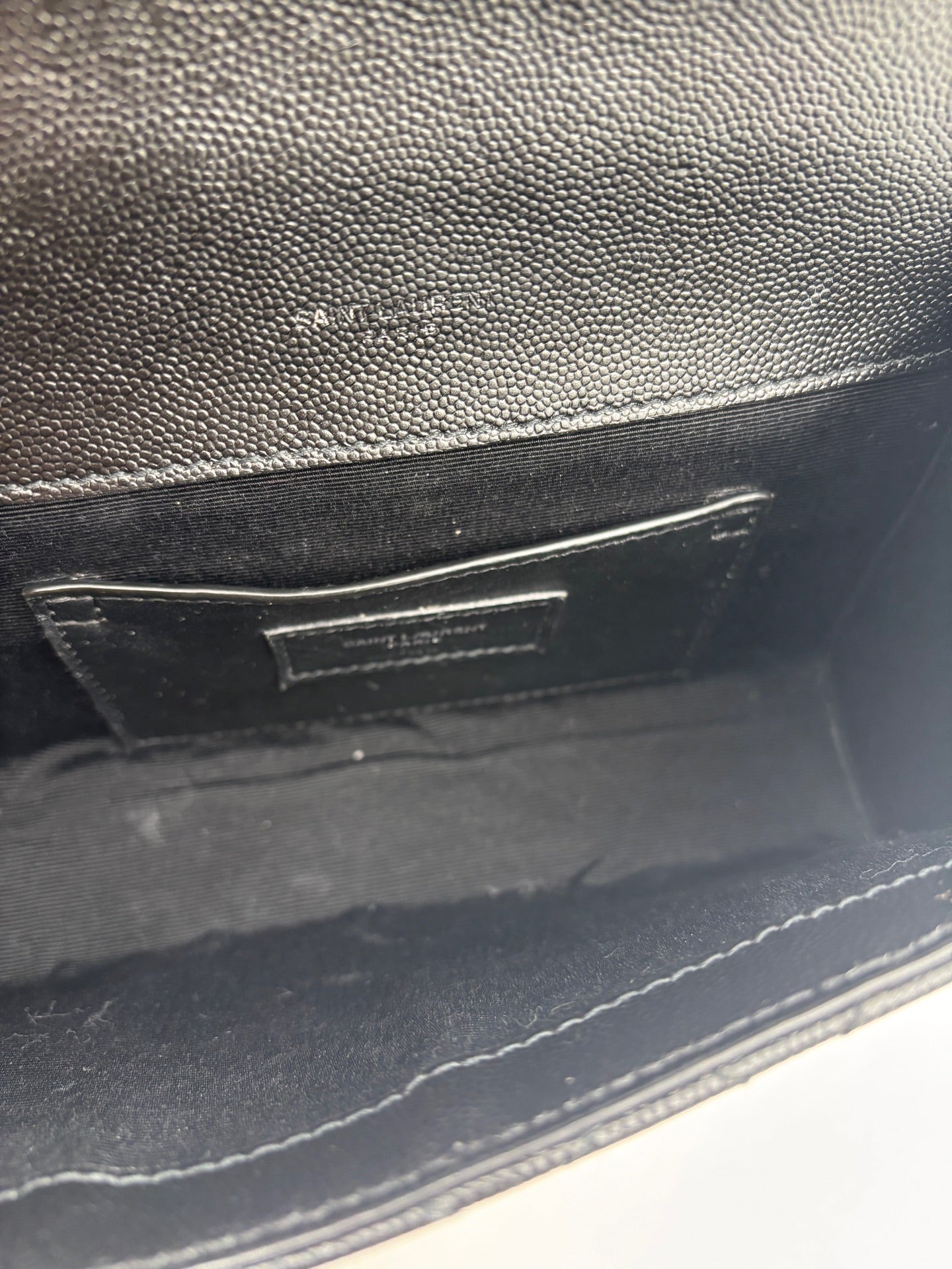 Saint Laurent - Envelope Chain Bag - Caviar-grained cowhide leather - Black - (small)