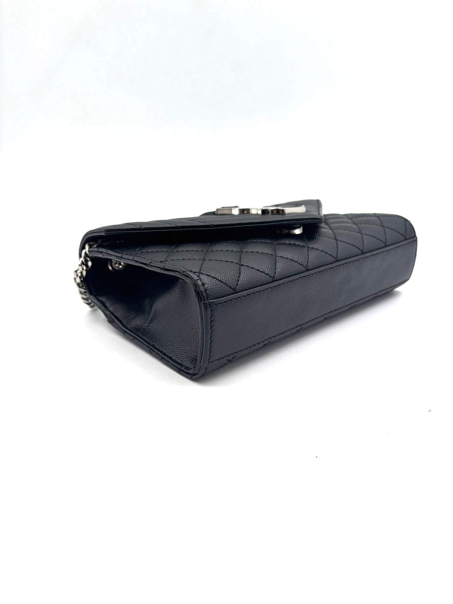 Saint Laurent - Envelope Chain Bag - Caviar-grained cowhide leather - Black - (small)