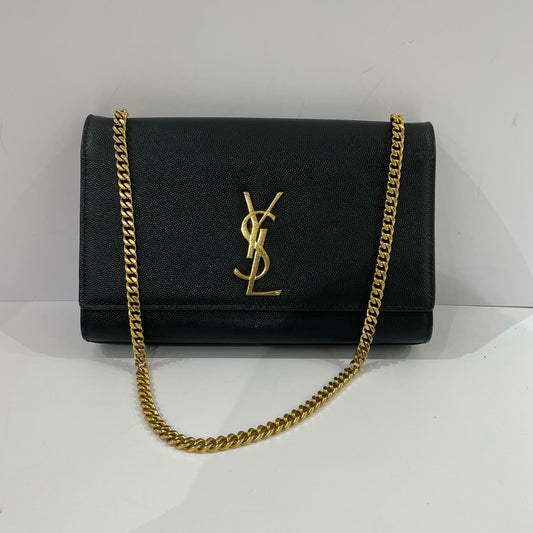 Saint Laurent - Envelope Chain Bag - Grained leather - Black with Gold-Tone Hardware - (Medium)