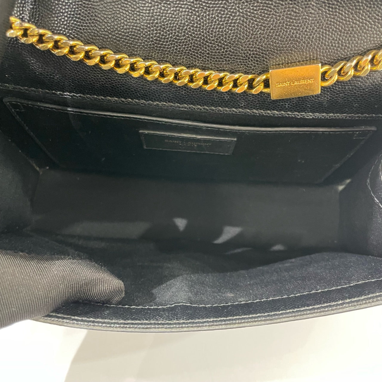 Saint Laurent - Envelope Chain Bag - Grained leather - Black with Gold-Tone Hardware - (Medium)