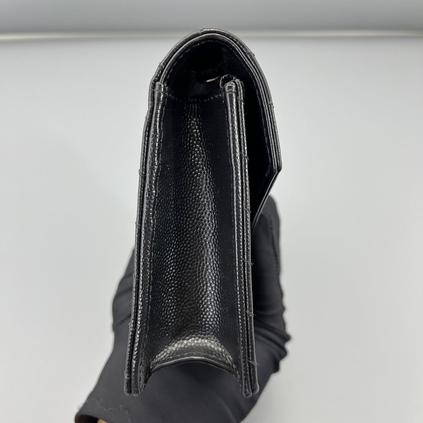 Saint Laurent - Envelope Chain Wallet - Grained leather - Black - (small)
