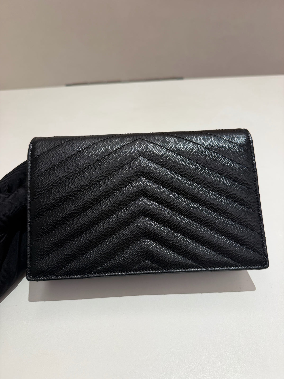 Saint Laurent - Envelope Chain Wallet - Leather - Black - (mini)