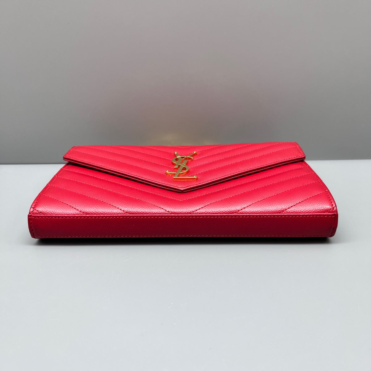 Saint Laurent - Envelope Chain Wallet - Leather - Red - (mini)