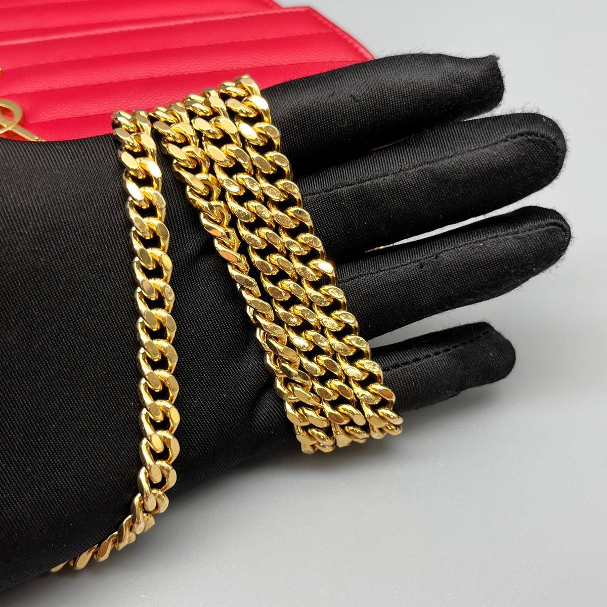 Saint Laurent - Envelope Chain Wallet - Leather - Red - (mini)