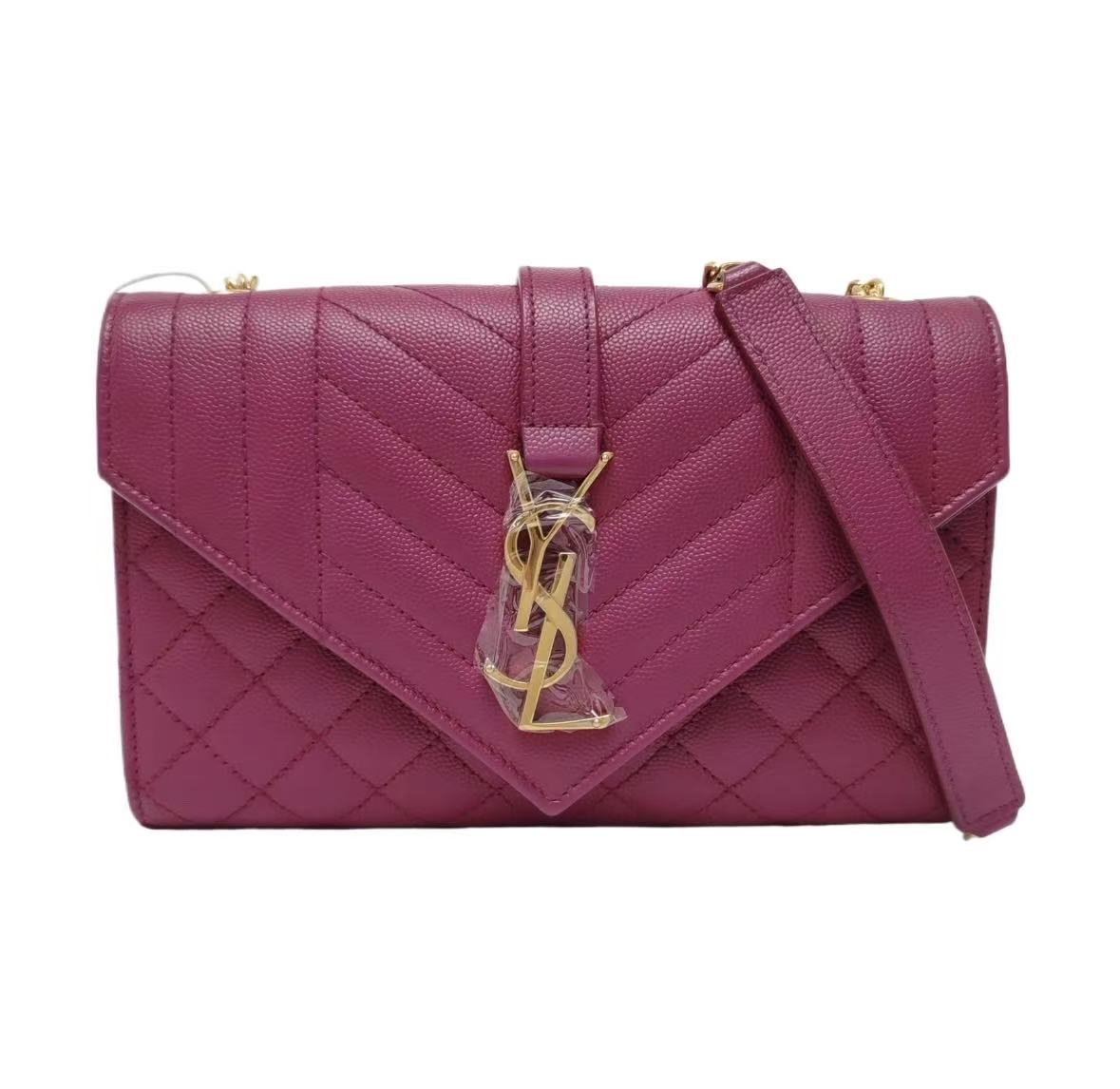 Saint Laurent - Envelope - Grained cowhide leather - Purple - (Small)