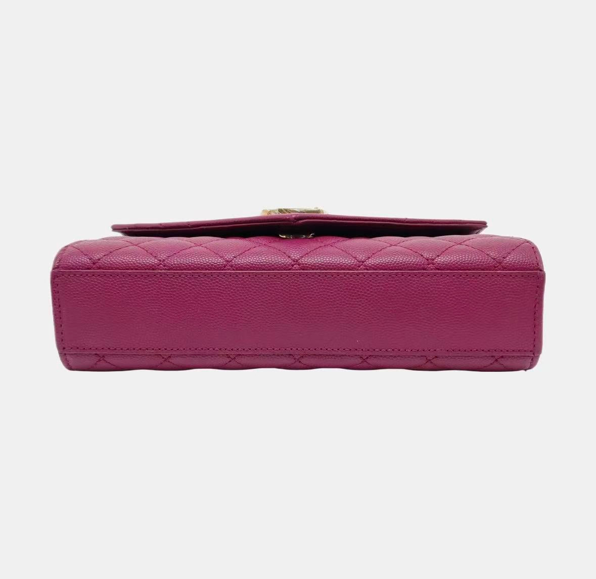 Saint Laurent - Envelope - Grained cowhide leather - Purple - (Small)