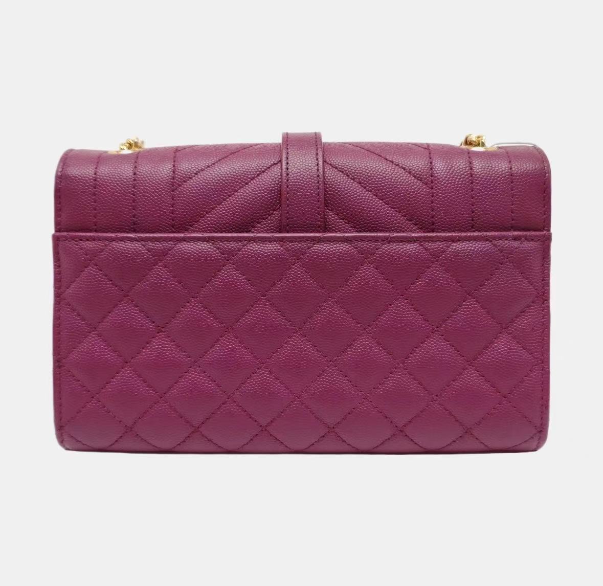 Saint Laurent - Envelope - Grained cowhide leather - Purple - (Small)