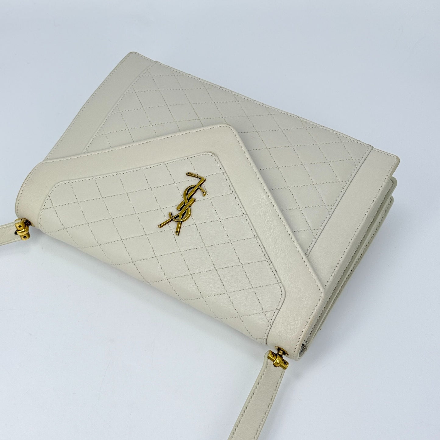 Saint Laurent - Envelope - Lambskin leather - White - (small)