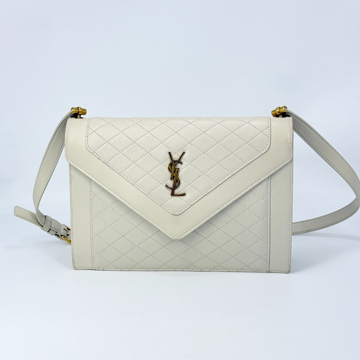 Saint Laurent - Envelope - Lambskin leather - White - (small)