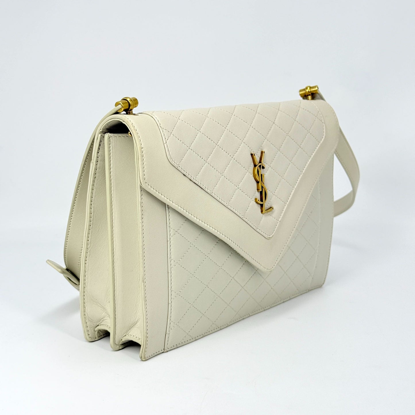 Saint Laurent - Envelope - Lambskin leather - White - (small)