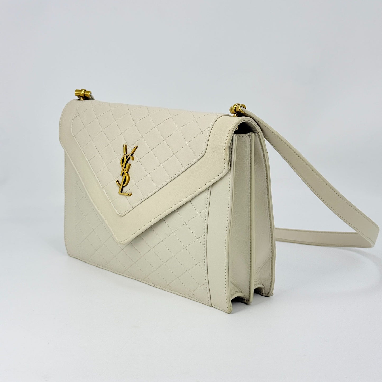 Saint Laurent - Envelope - Lambskin leather - White - (small)