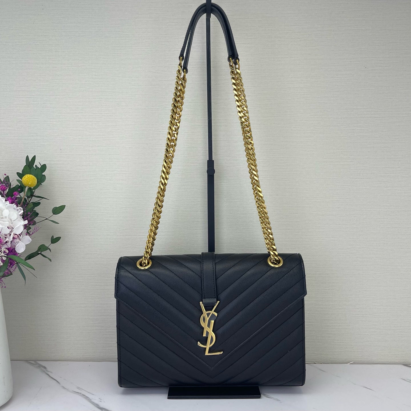 Saint Laurent - Envelope - Leather - Black - (medium)