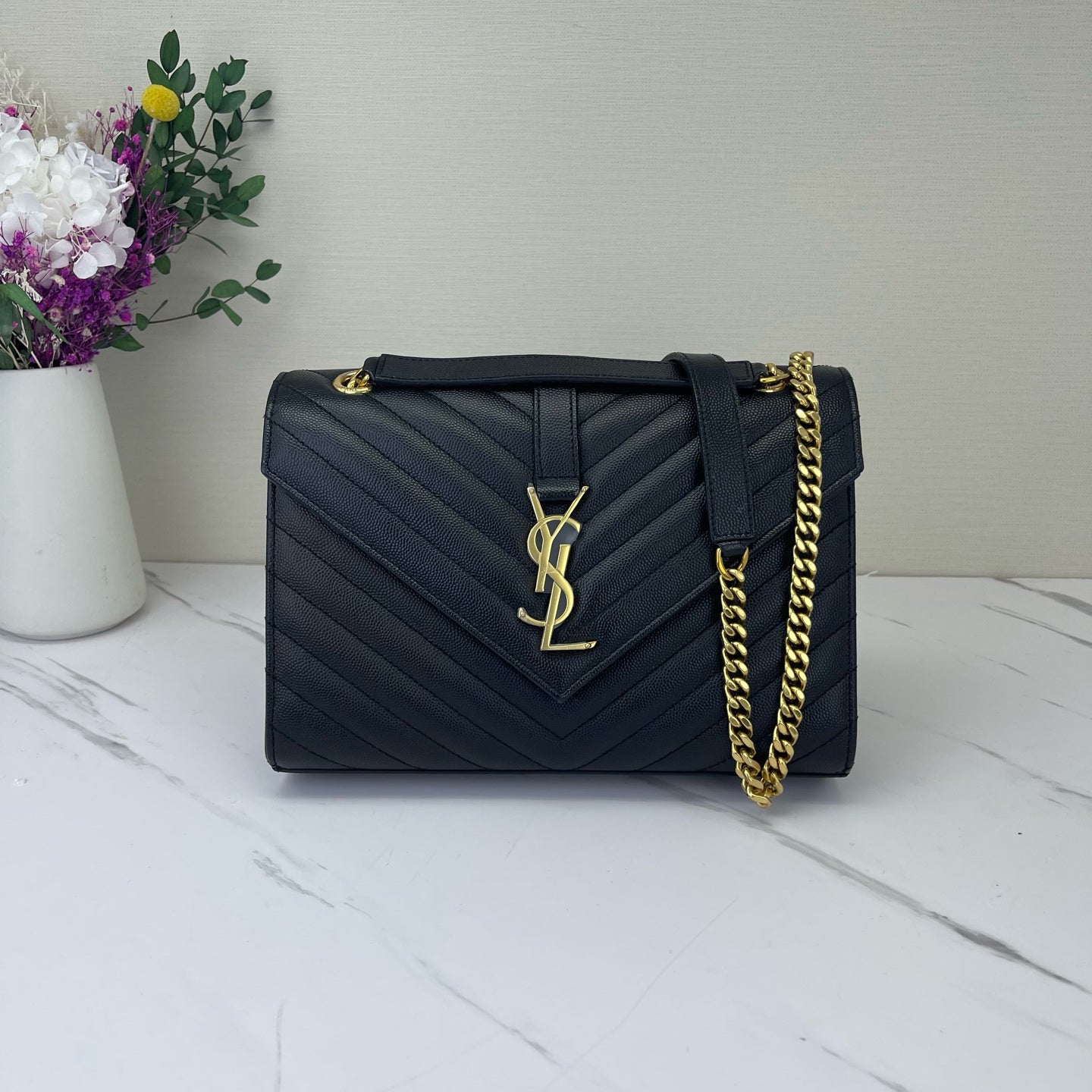 Saint Laurent - Envelope - Leather - Black - (medium)