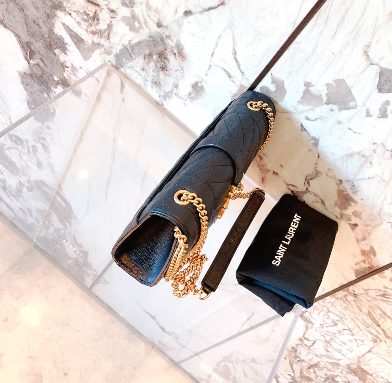 Saint Laurent - Envelope - Leather - Black - (mini)